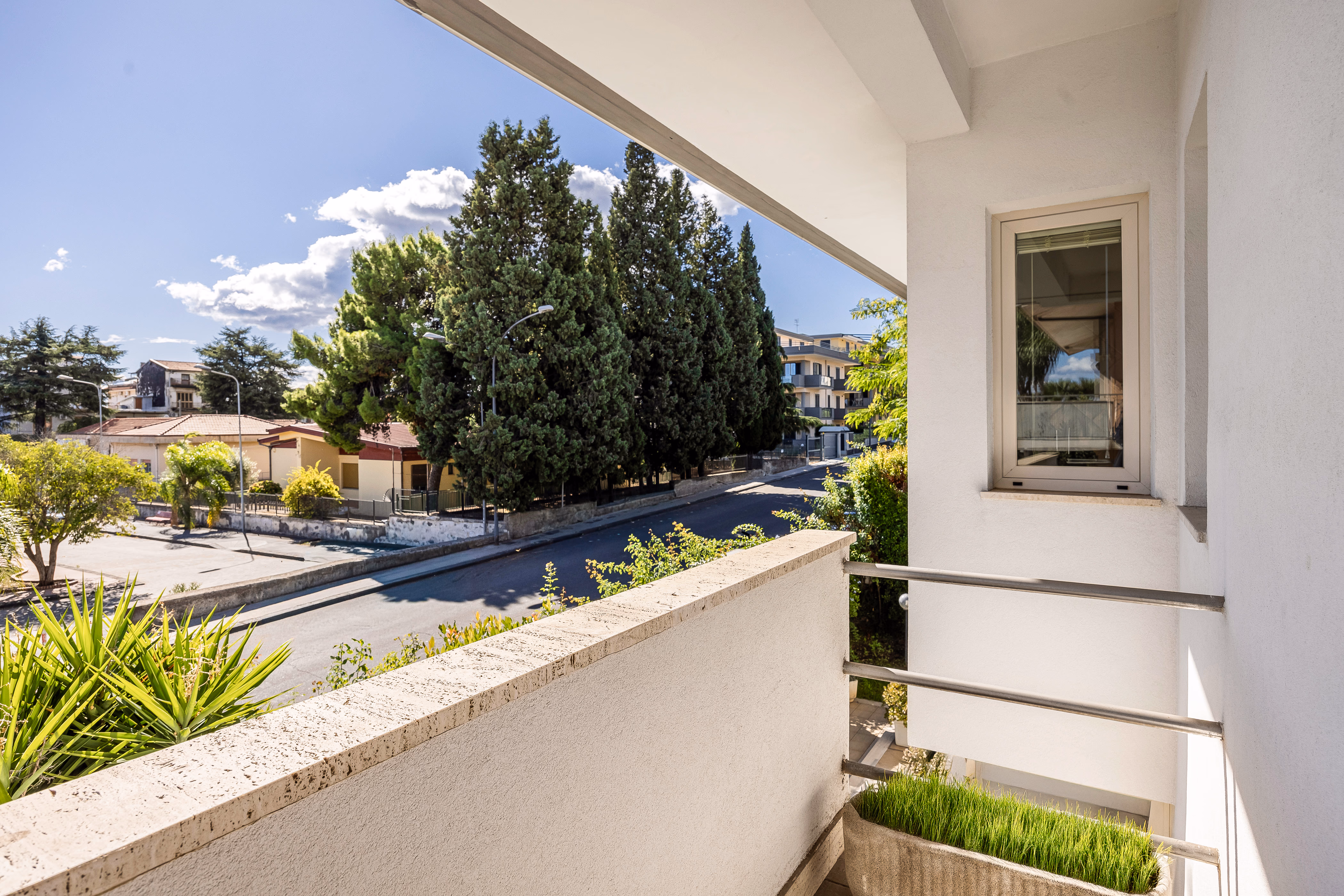 View from the balcony toward the surrounding landscape